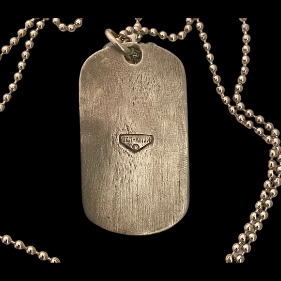 Ben Amun necklace modernist dog tag oxidized pewter - Picture 2 of 3